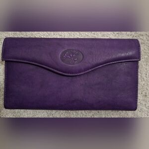 Buxton Heiress Leather Kisslock Checkbook Wallet - Violet NWOT